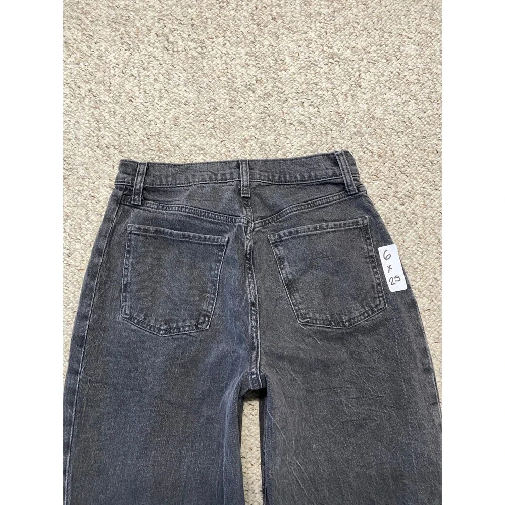 Old Navy High-Rise Barrel Leg Women's Gray/Graphite Size 6 - Picture 5 of 8
